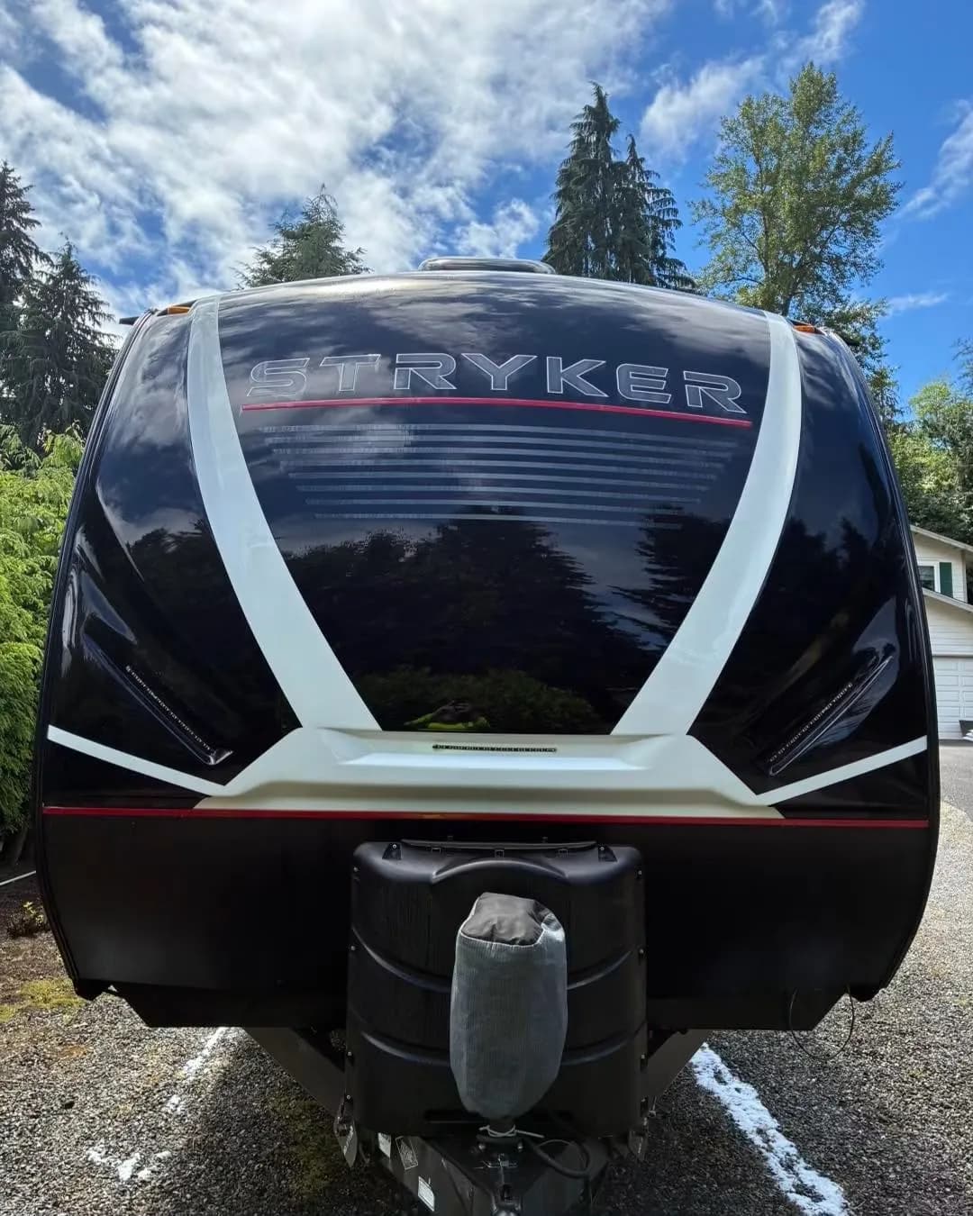 Exterior Detail on a Stryker travel trailer — mobile car detailing in Seattle by Lis's Car Detailing